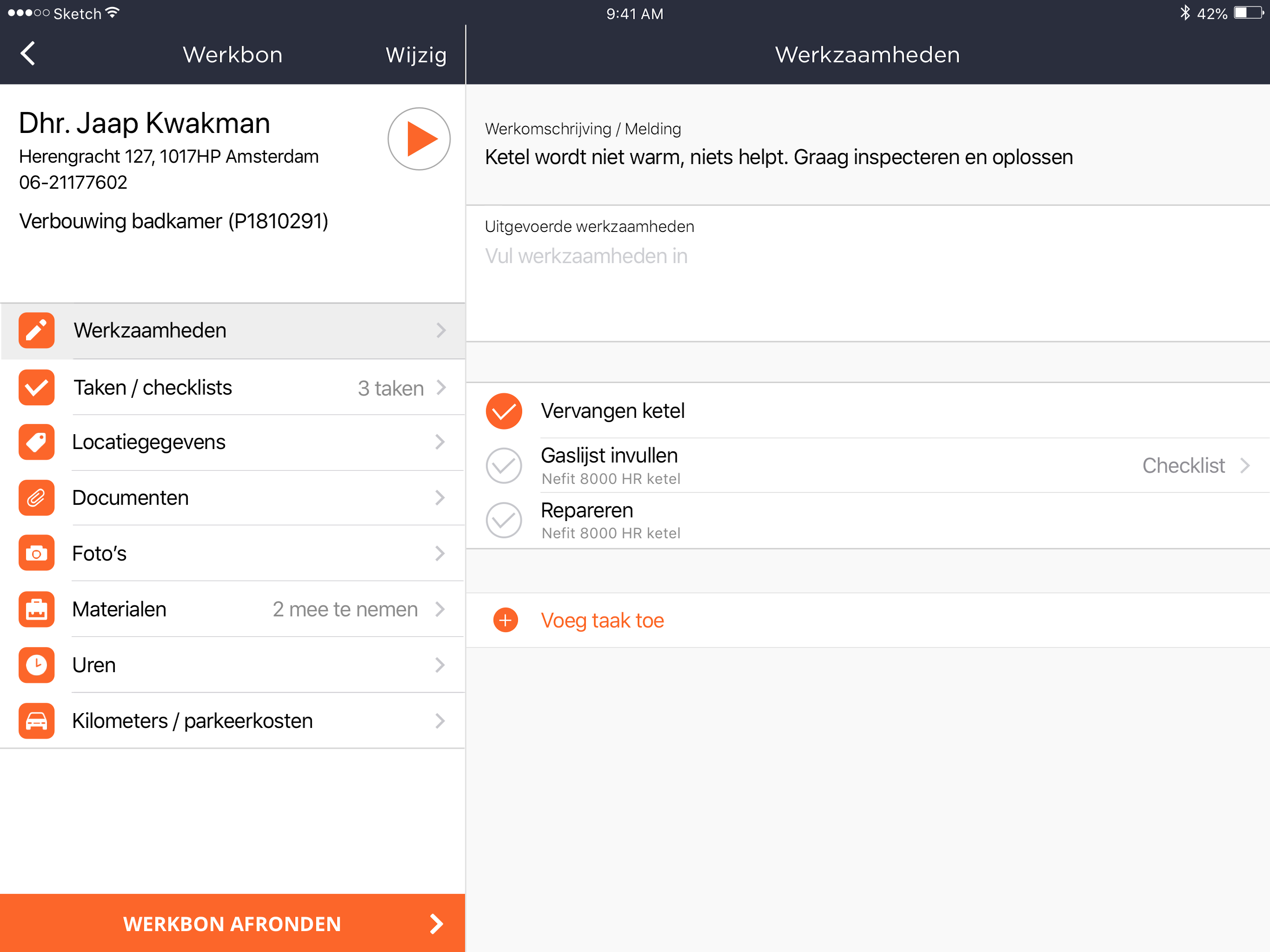 Crafter - Werkbon App screenshot 13