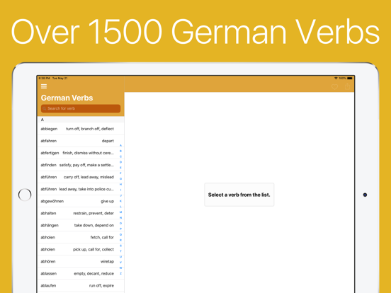German Verb Conjugator iPad screenshot 6 - Education app