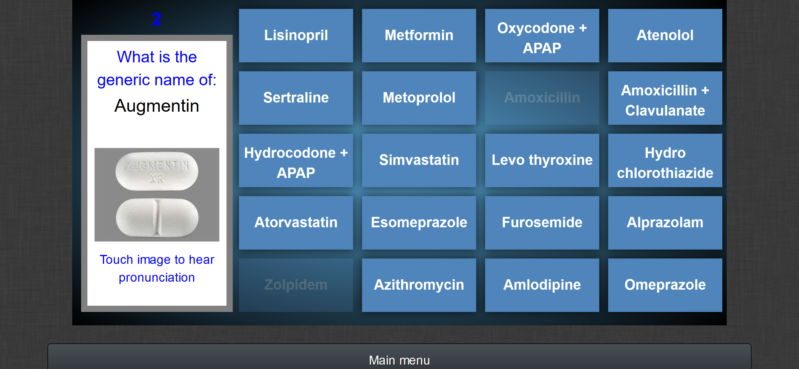 Top 20 Drugs Matching Game