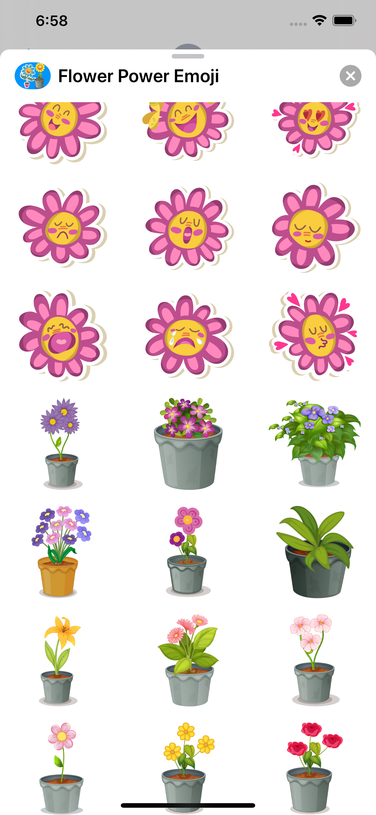Flower Power Emoji Stickers