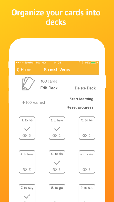 How to cancel & delete Flashcards learning Anki tool from iphone & ipad 1