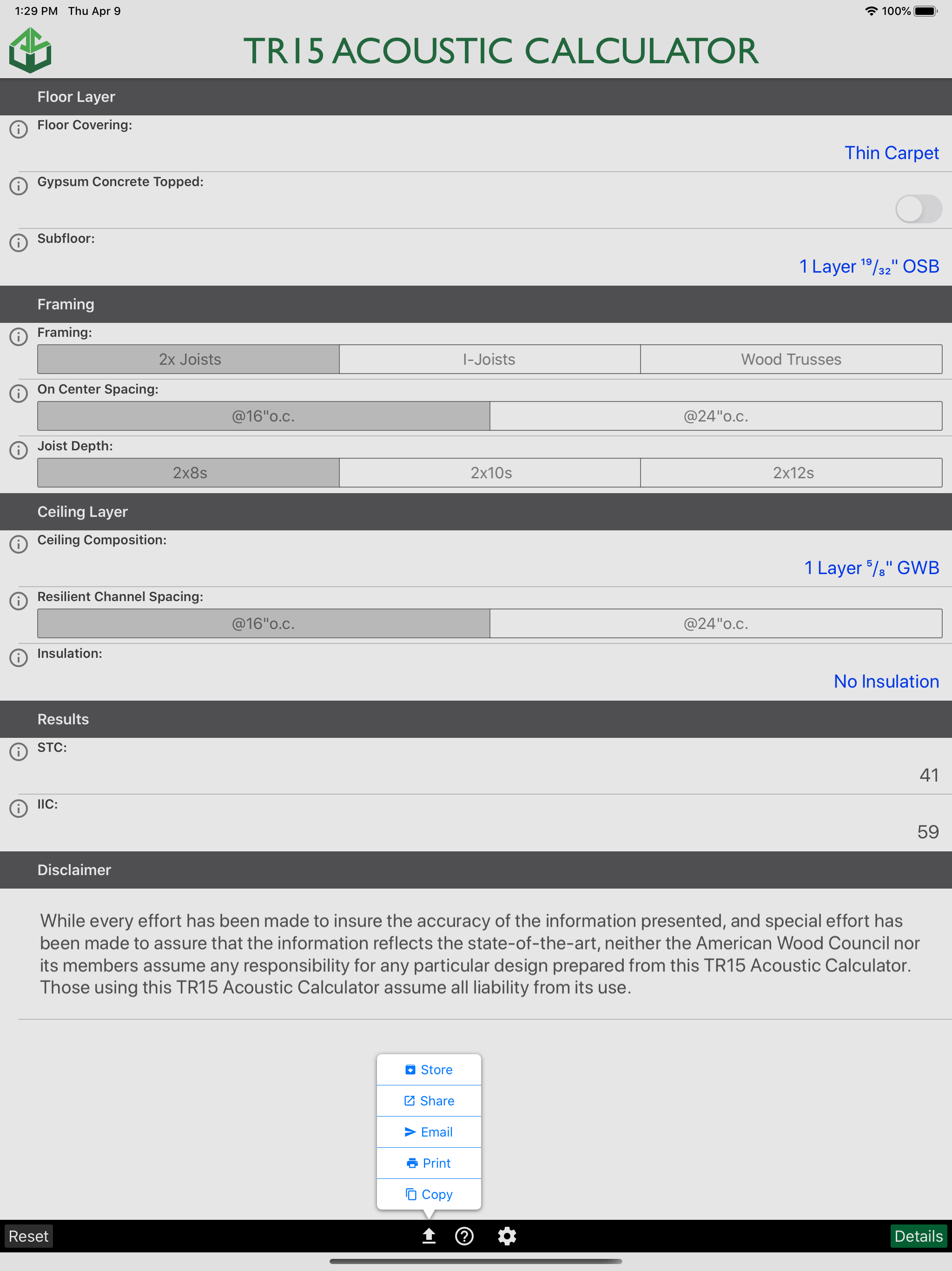 TR15 Acoustic Calculator screenshot 7