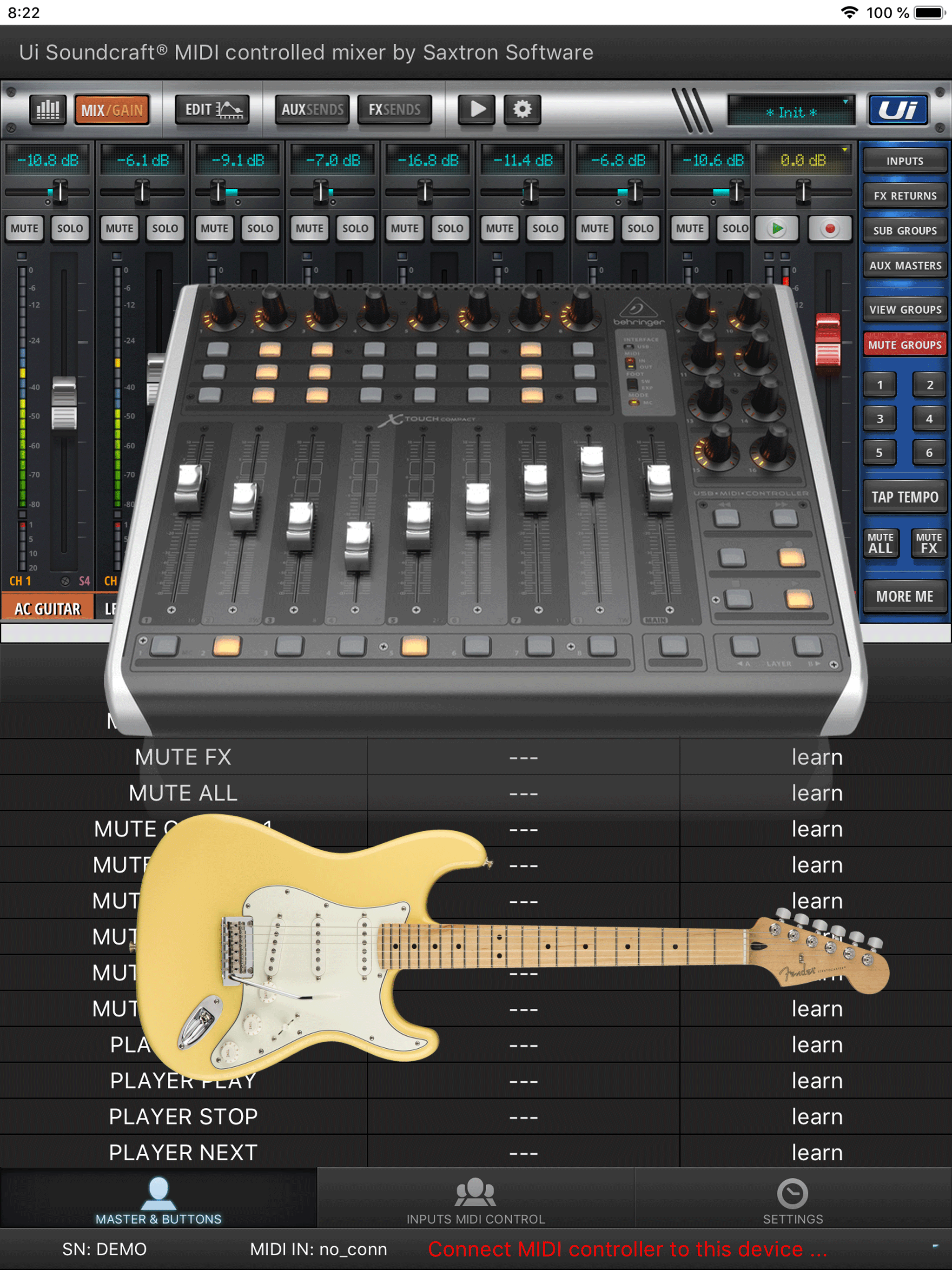 Ui MIDI mixer screenshot 7