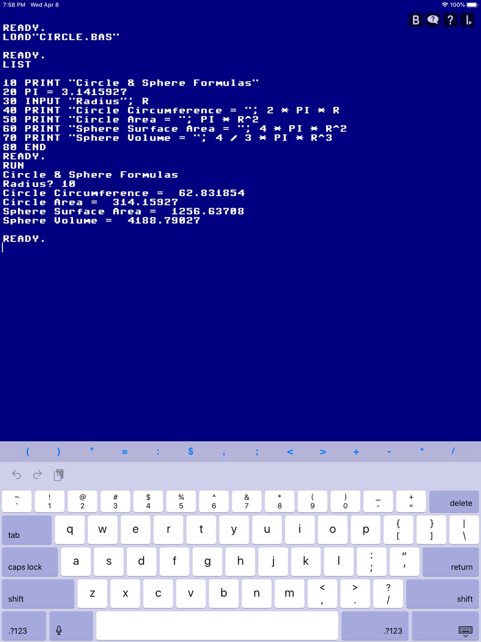 iPad screenshot