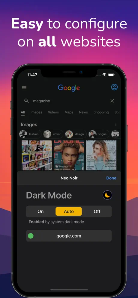 Dark Night - mode for Safari 浏览器黑暗模式应用截图