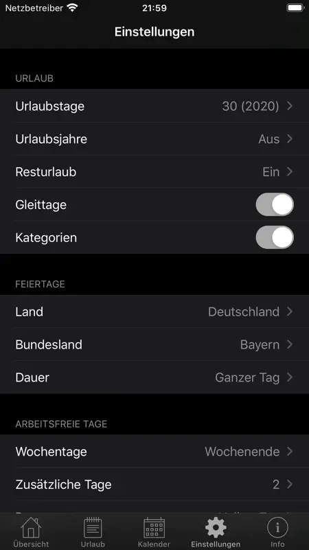 Jahresurlaub Planer screenshot 10 of 10