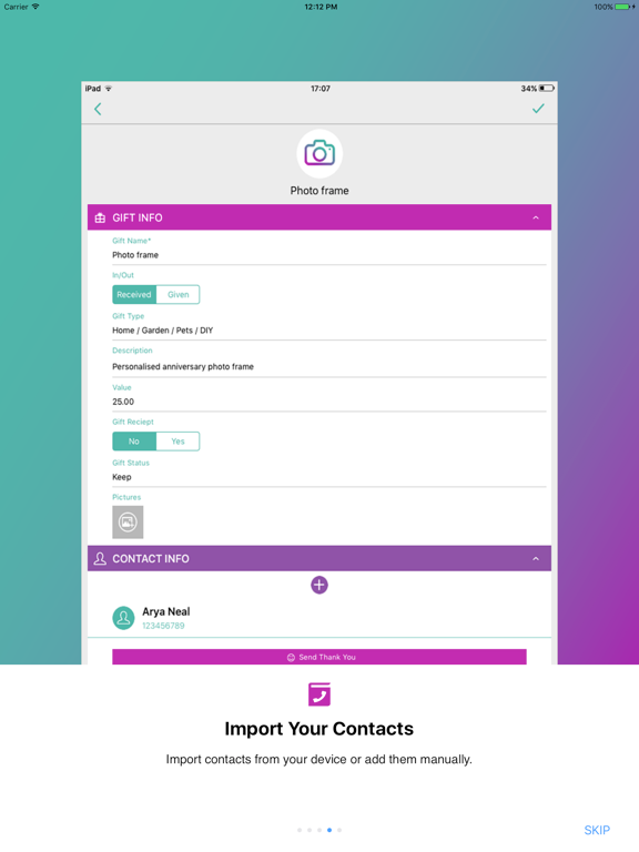 GiftLog - Gift List Manager iPad screenshot 3 - Lifestyle app
