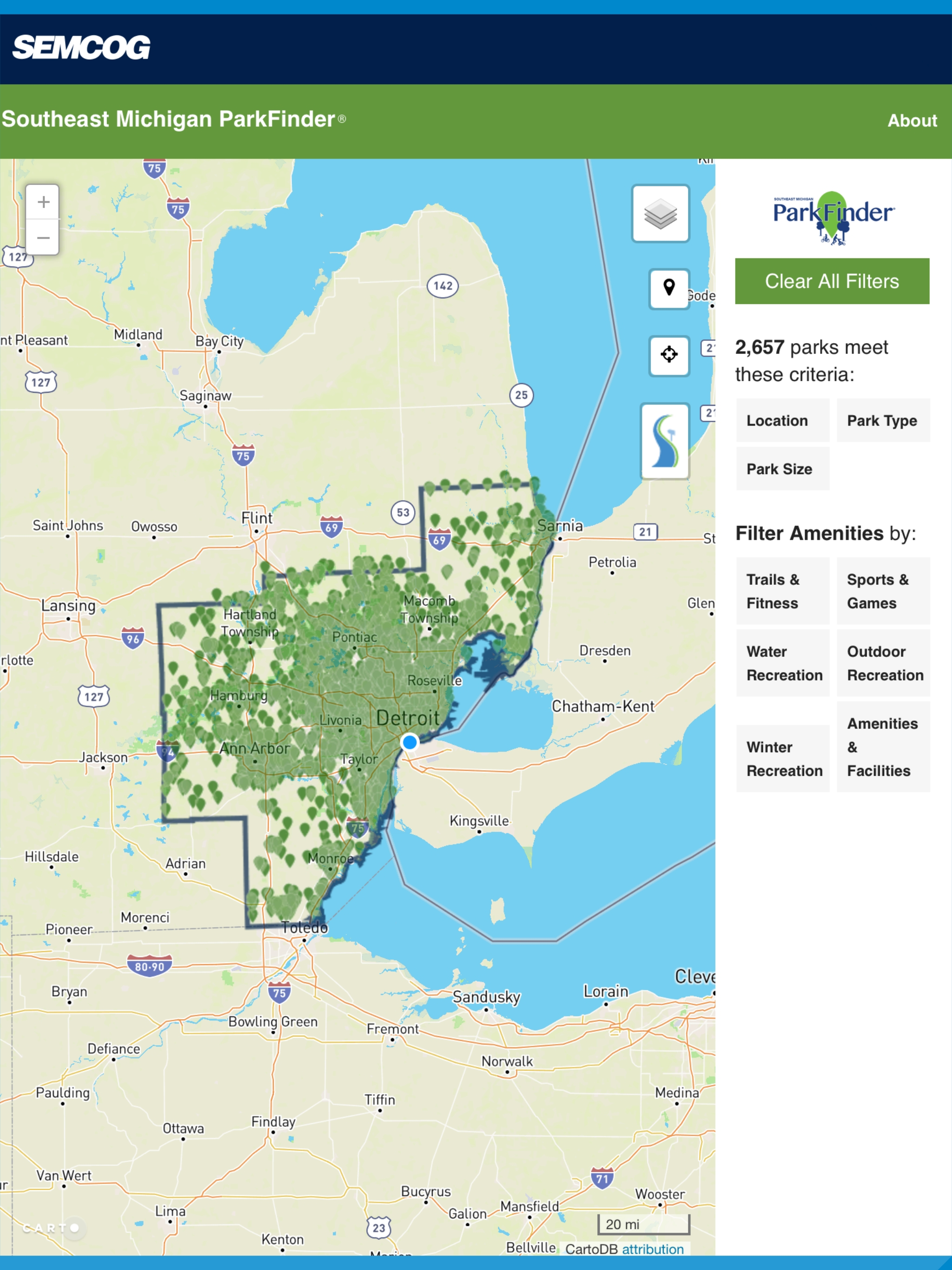 Southeast Michigan ParkFinder
