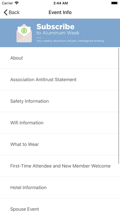 How to cancel & delete Aluminum Association Events from iphone & ipad 4