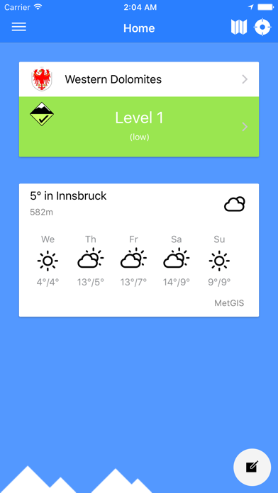 SnowSafe - Lawinen-App Screenshot