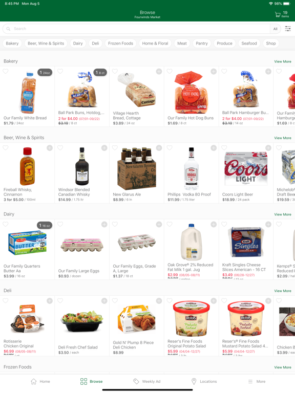 Fourwinds Market iPad screenshot 1 - Shopping app