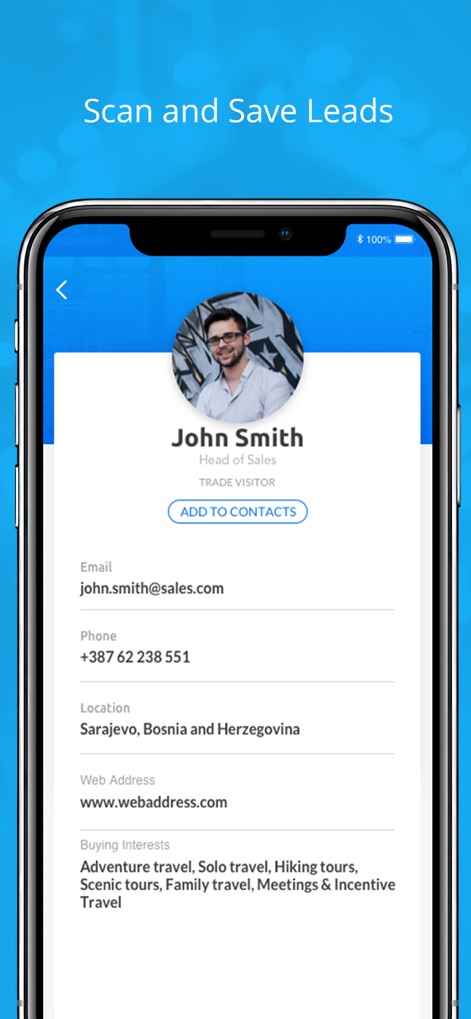 SnapCard - OTM BLTM Event App - snapcard-scan-save-leads-profile