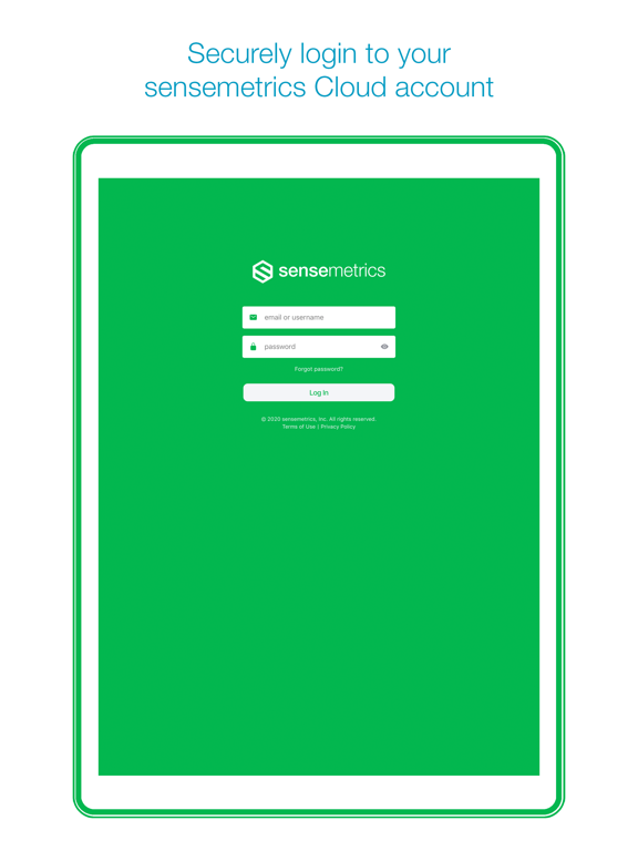 sensemetrics iPad screenshot 1 - Business app