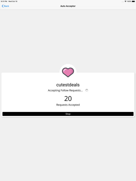 SocialTools - Follow Acceptor iPad screenshot 2 - Productivity app