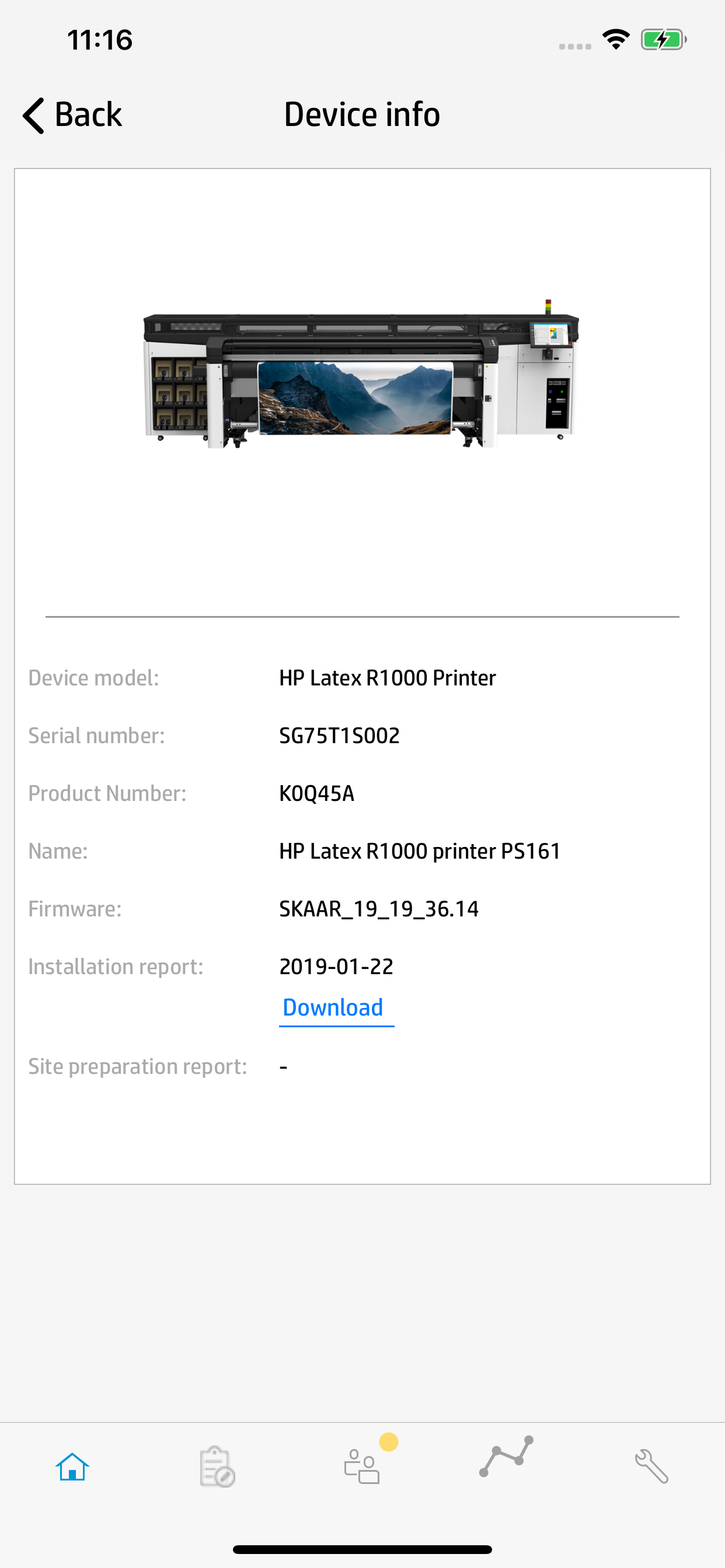 HP PrintOS Service Center