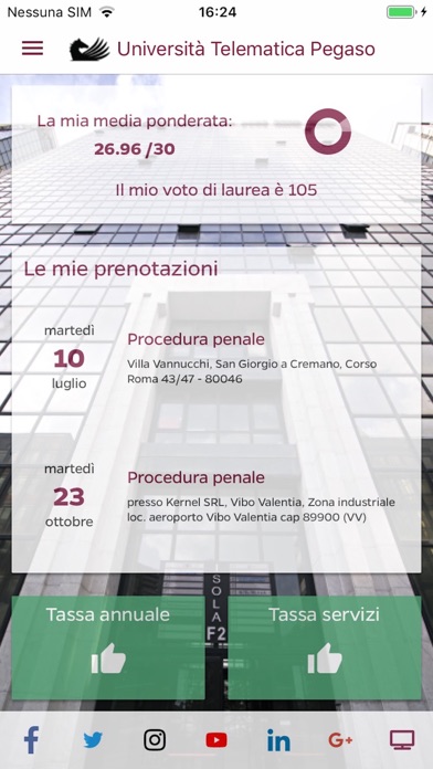 Università Telematica Pegaso Screenshot