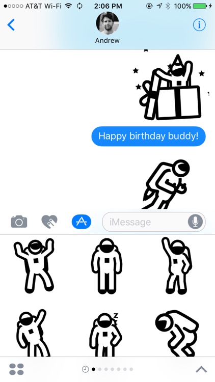 Animated Astronaut Stickers