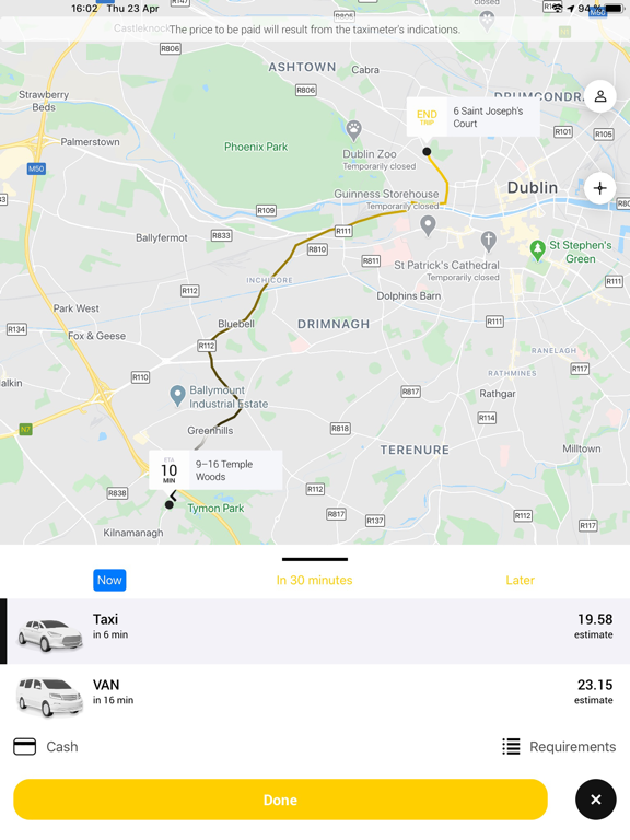 Screenshot #4 pour Joemaxi The Irish Taxi App