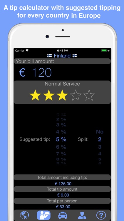 Europe Tip Calculator