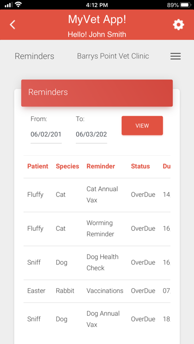 MyVet App! Screenshot