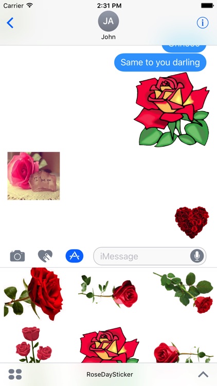 Rose day sticker for iMessage