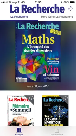 Capture d'écran de La Recherche Magazine sur iPhone 1