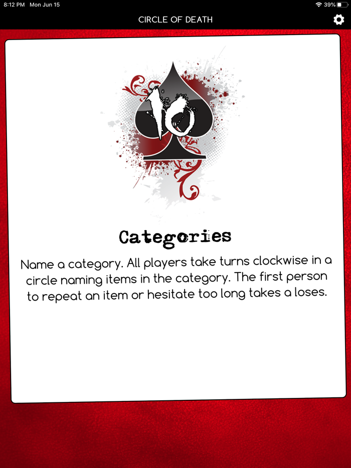 Circle of Death Party Game