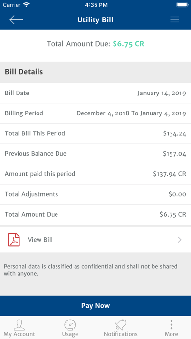 My Utility Account - Mobile screenshot 2
