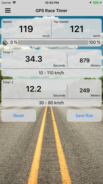 GPS Race Timer Screenshot
