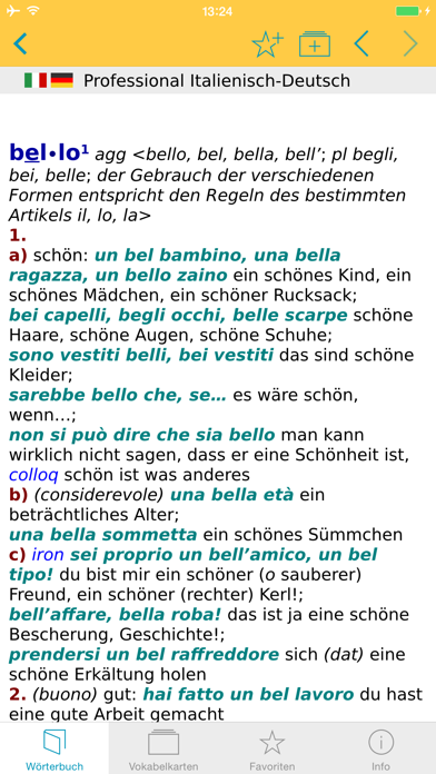 Screenshot #1 pour Italienisch XL Pro Wörterbuch
