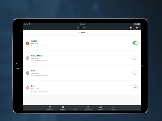 Domoticz - Home Automation iPad app afbeelding 4