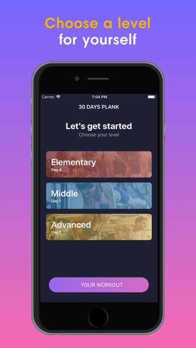 Plank - 30 Days Challenge iPhone screenshot 1 - Sports app