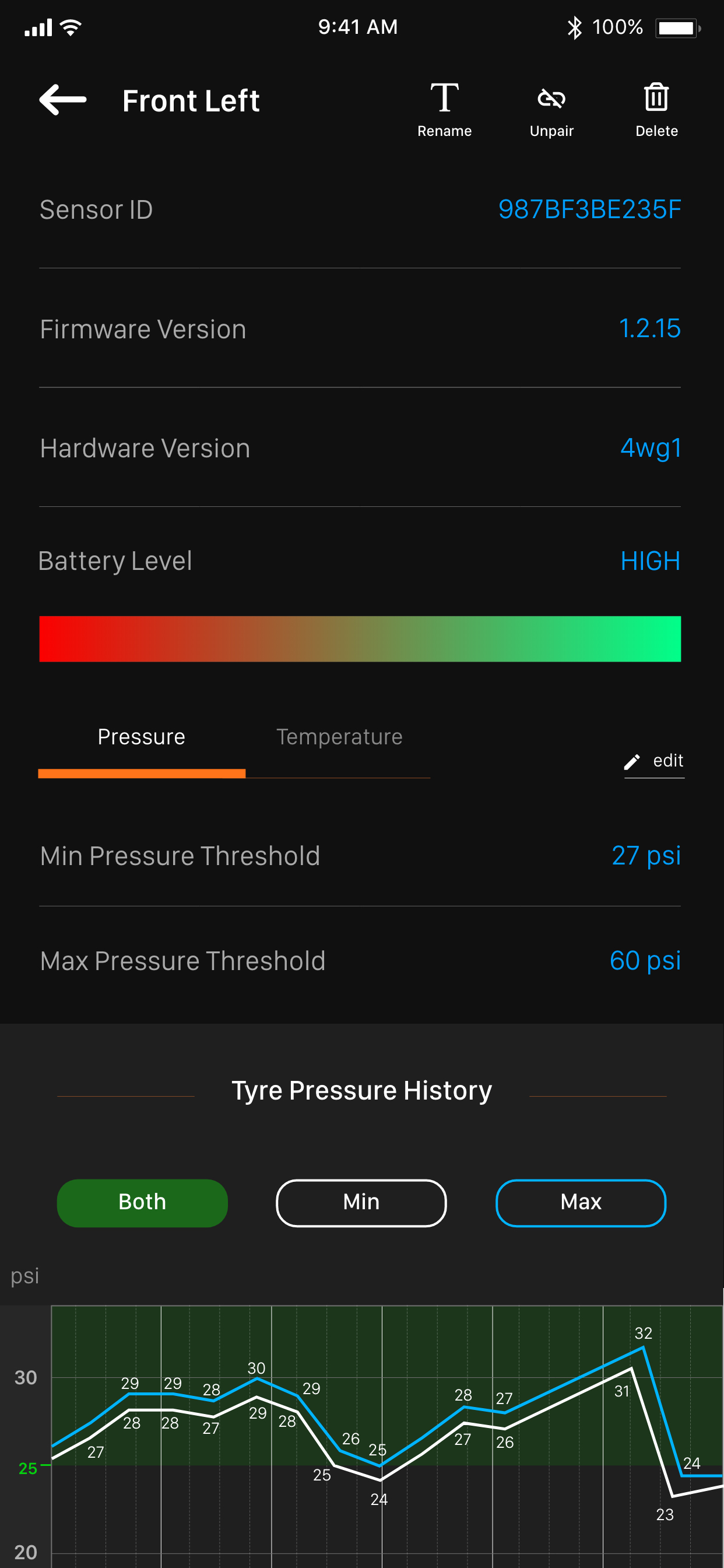SensAiry - Bluetooth LE TPMS screenshot 4