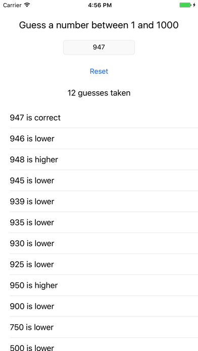 The Guessing Game - Numbers Screenshot