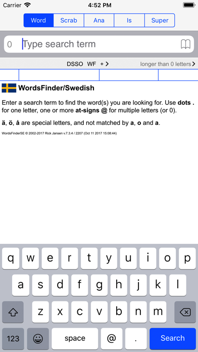 Svenska Words Finder PRO screenshot 1