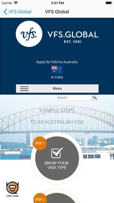 VFS Global Screenshot