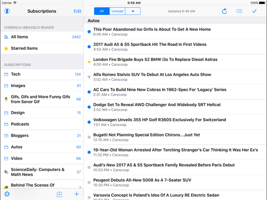 Feeddler RSS Reader Pro iPad app afbeelding 1