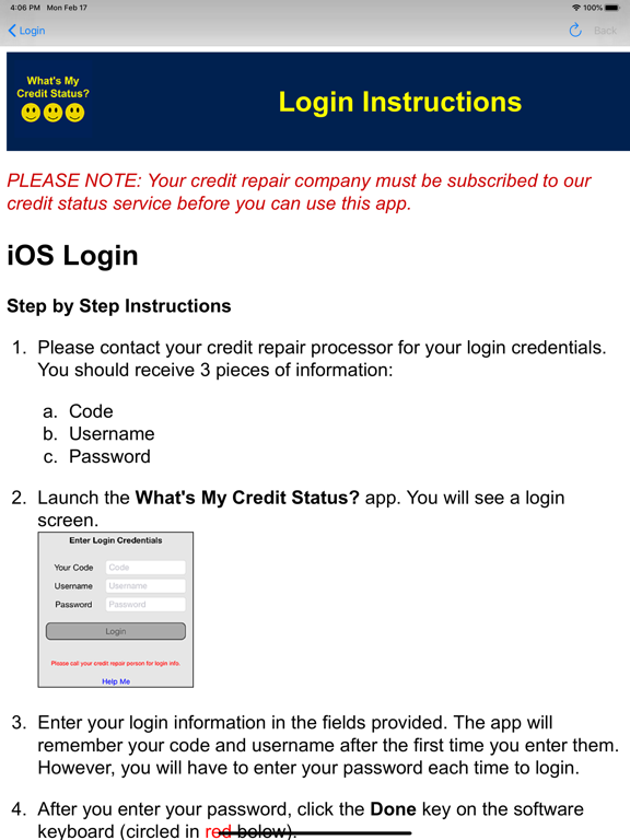 What's My Credit Status? iPad screenshot 2 - Business app