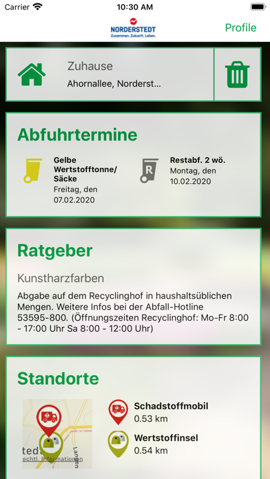 Abfall App Norderstedt Screenshot