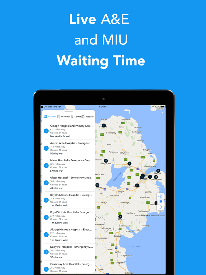 Live Wait Time North. Ireland