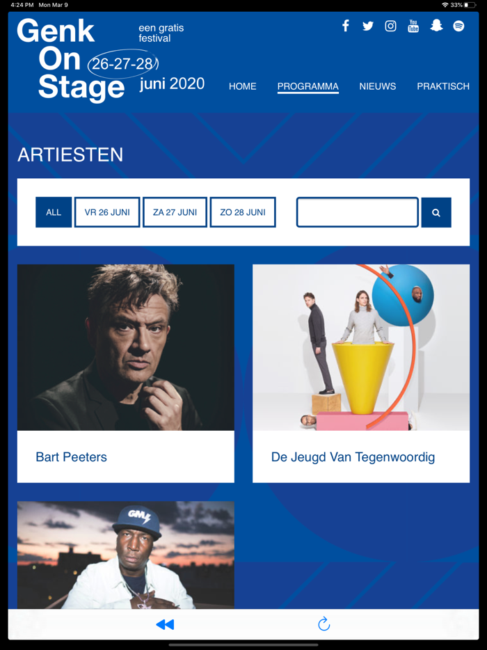 Genk on stage – Official app