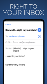 MeMail - Email yourself fast! screenshot