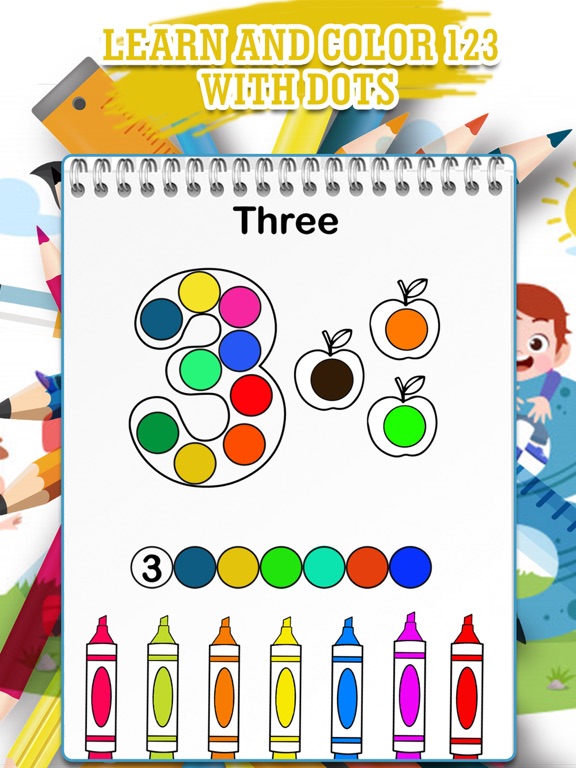 123 Numbers Dot Coloring Book iPad screenshot