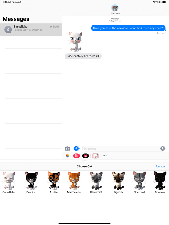 Screenshot #4 for 3D Animated Cat Emoji Stickers