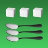 Sugar grams to cubes or spoons icon