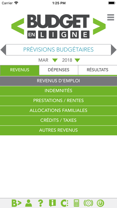Budget en ligne Screenshot