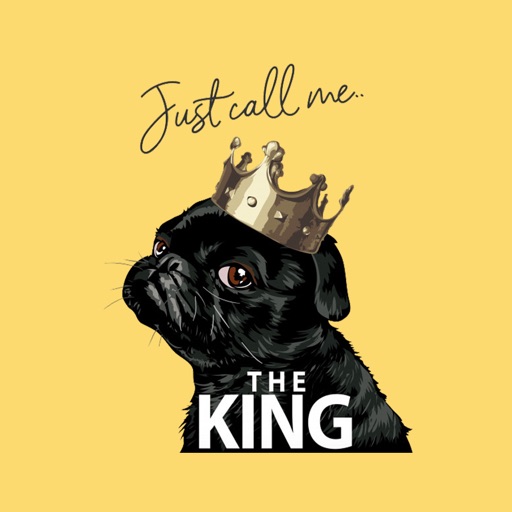 King Pug Stickers