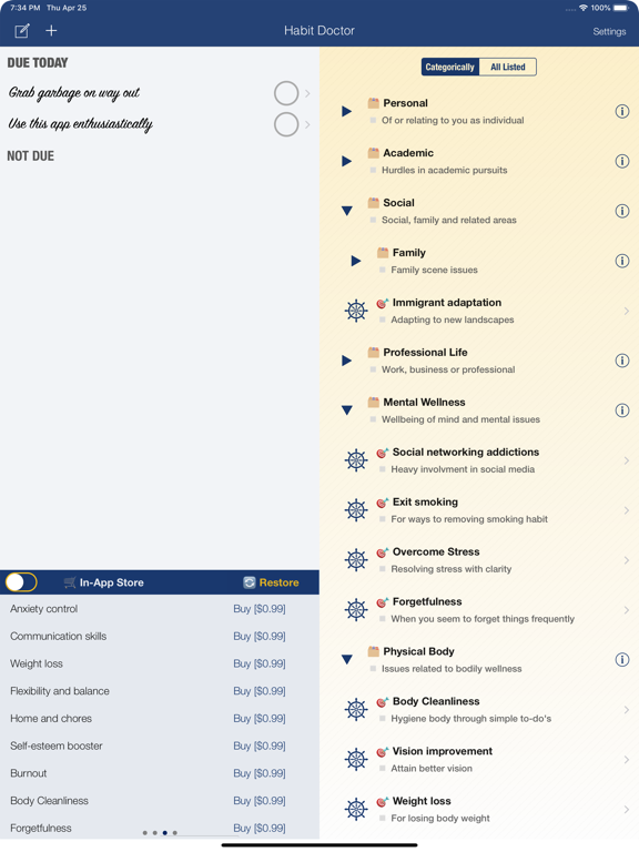 Habit Tracker: Self-Help Tools iPad screenshot 4 - Education app