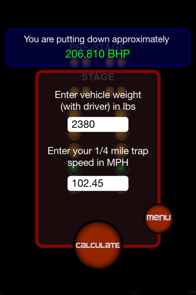 Drag Race Calculator screenshot 2