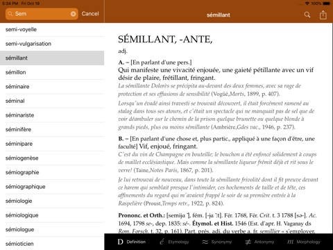 Dictionnaire iPad screenshot 1 - Reference app